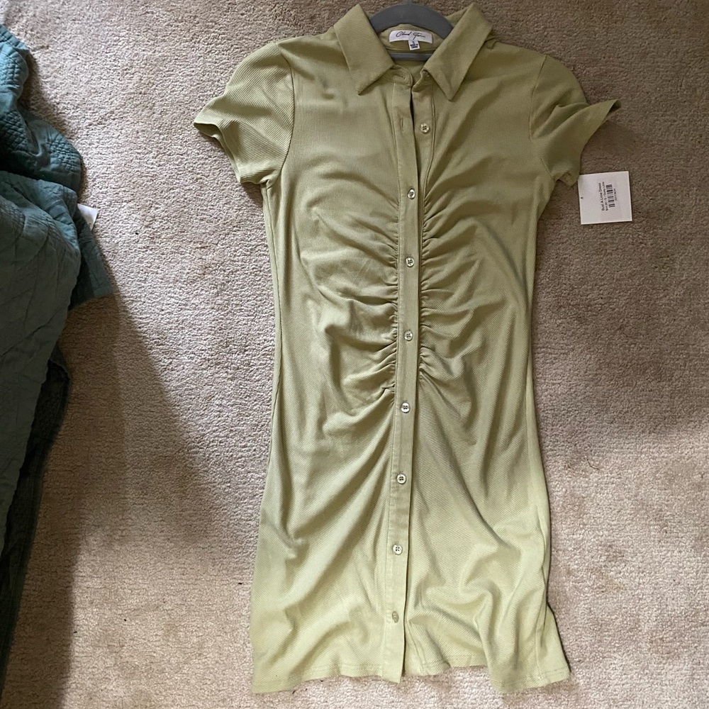 brand new green collared dress